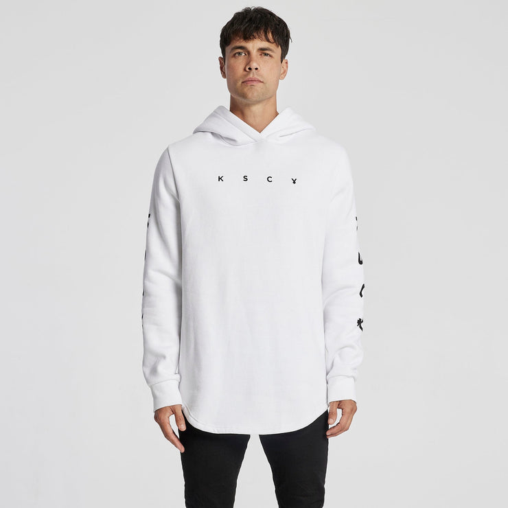 grounded hooded dual curved sweater
