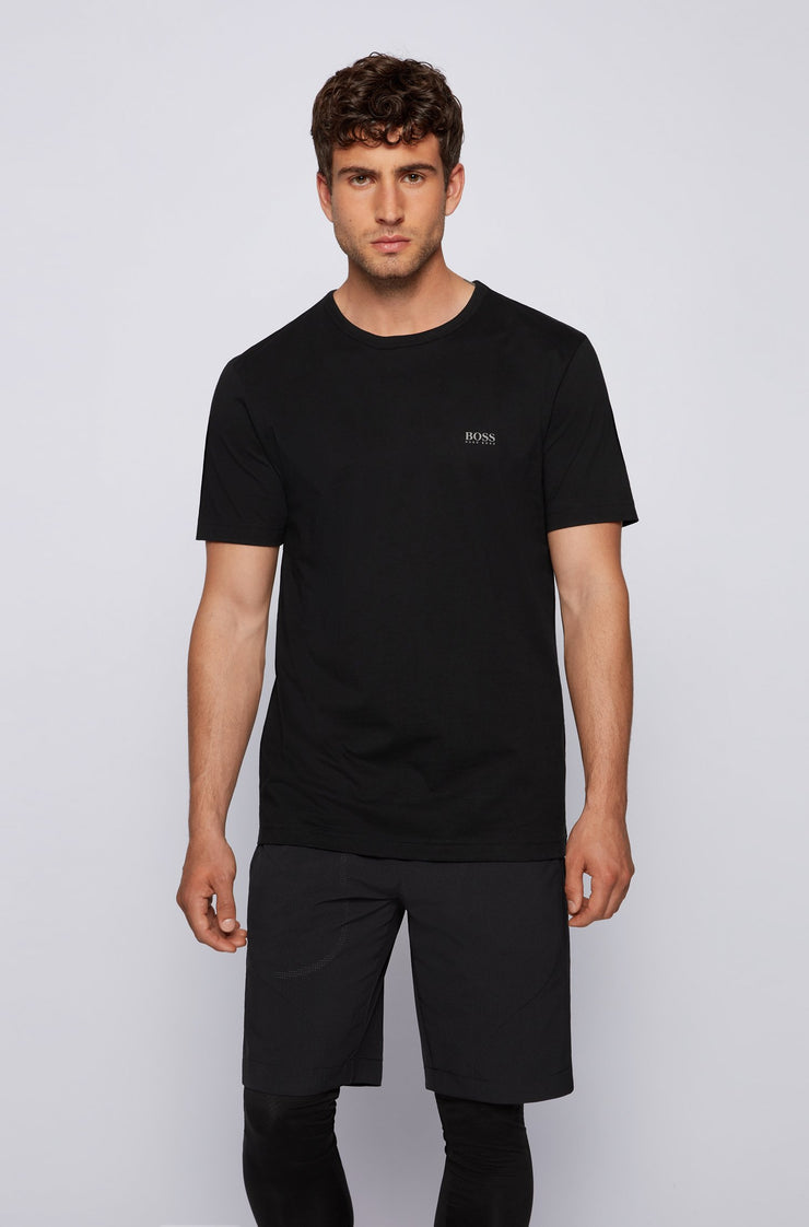 plain logo tee with contrast detail
