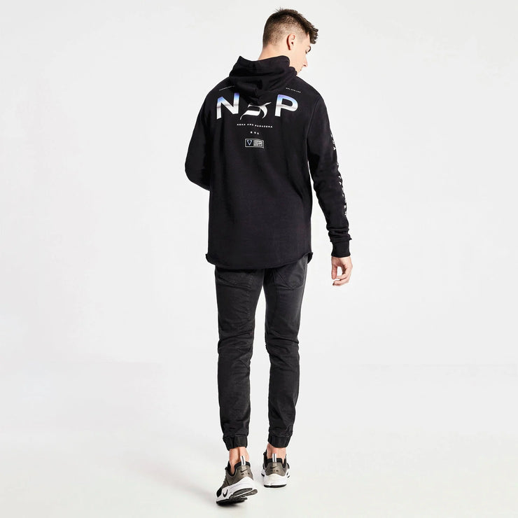 prey hooded dual curved sweater